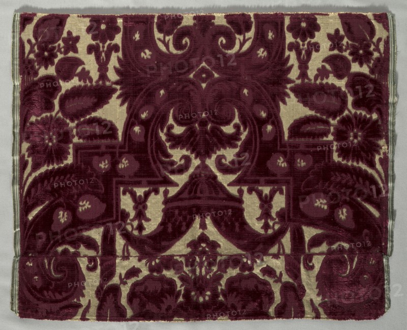Length of Velvet, 1600s. Italy, Genoa, 17th century. Velvet (cut and uncut); silk and flat gold wire; overall: 44.8 x 55.6 cm (17 5/8 x 21 7/8 in.).