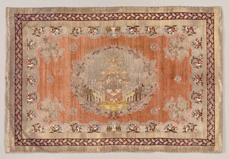 Embroidered Table Cover, early 19th century. Turkey, Hereke, early 19th century. Brocade; average: 108 x 72.5 cm (42 1/2 x 28 9/16 in.)