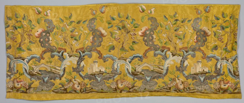 Embroidered Band, 1700s. Italy, 18th century. Embroidery; silk and metallic threads; overall: 89.6 x 221.2 cm (35 1/4 x 87 1/16 in.)