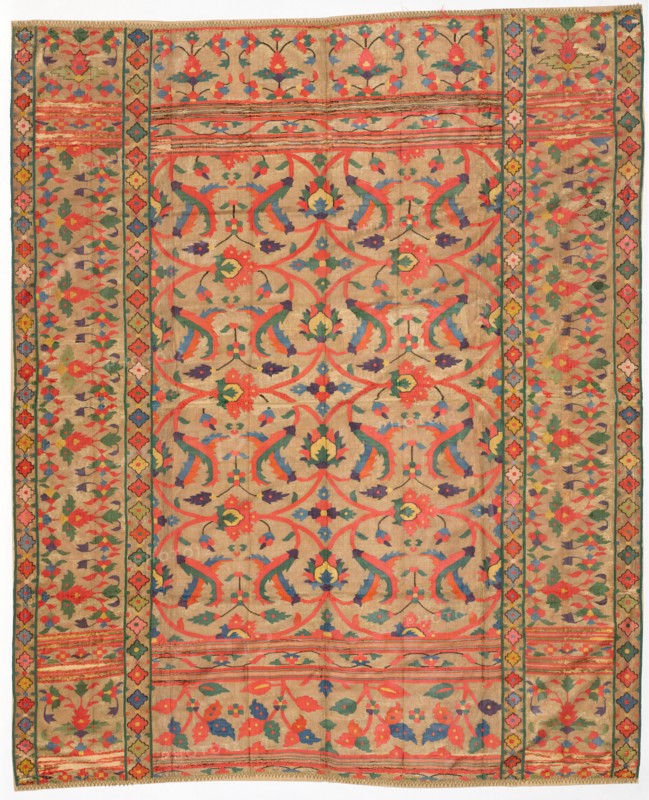 Fragment, 1700s - 1800s. India, 18th-19th century. Tapestry weave: silk, metal thread; overall: 177.8 x 144.8 cm (70 x 57 in.).