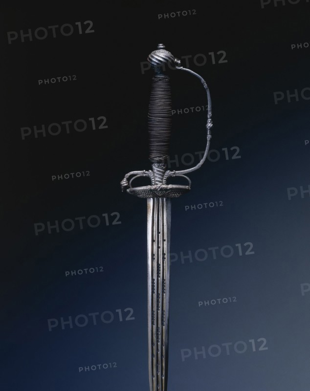 Small Sword, c. 1720-1760. England, 18th century. Steel; piercing; perforation; overall: 97 cm (38 3/16 in.); blade: 80.5 cm (31 11/16 in.); grip: 12.6 cm (4 15/16 in.); guard: 7.7 cm (3 1/16 in.).