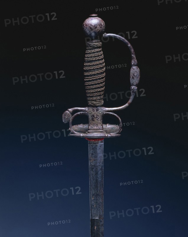 Small Sword, c. 1730. Italy, 18th century. Steel, iron, copper wire, wood; overall: 95.2 cm (37 1/2 in.); blade: 78.8 cm (31 in.); guard: 7.6 cm (3 in.).