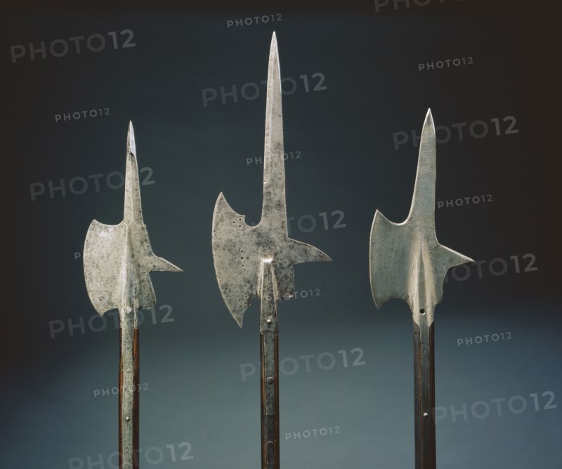 Halberd, 1600s. Switzerland, 17th century. Steel; new rectangular wood haft with planed corners; overall: 159.7 cm (62 7/8 in.); blade: 18.5 cm (7 5/16 in.).
