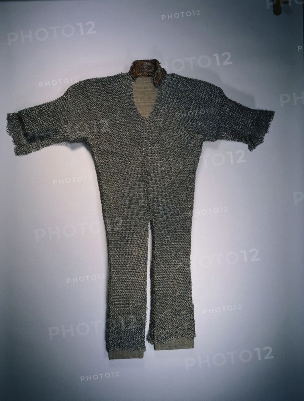 Hauberk, 1400s. European, 15th century. Fine steel rings; leather collar; overall: 124.5 cm (49 in.)