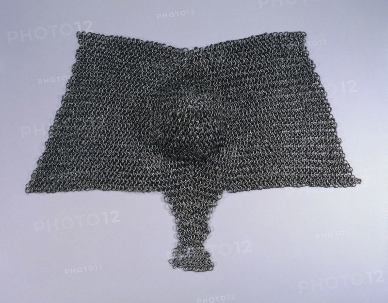 Brayette, 1400s. European, 15th century. Riveted steel rings; strongly reinforced; diameter: 1 cm (3/8 in.); overall: 47.7 cm (18 3/4 in.)