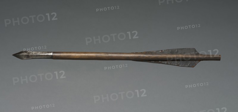 Crossbow Bolt, 1500s-1600s. Germany, 16th-17th century. Wood, leather, steel; average: 37.2 cm (14 5/8 in.).