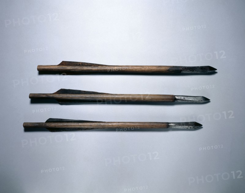 Crossbow Bolt, 1500s-1600s. Germany, 16th-17th century. Wood, leather, steel; average: 37.2 cm (14 5/8 in.).