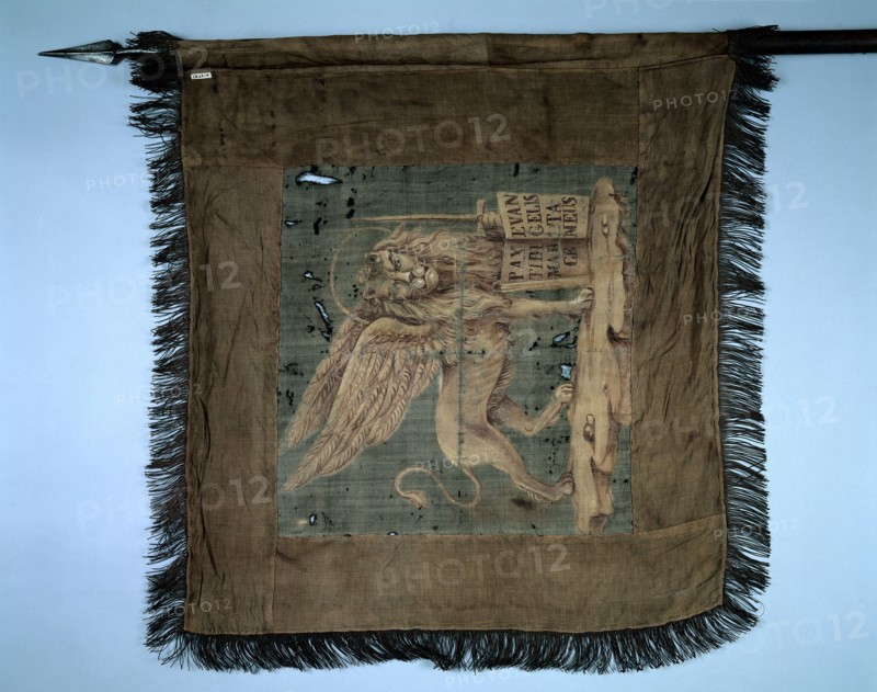 Banner With the Lion of St. Mark, late 1600s - early 1700s. Italy, Venice, late 17th, early 18th century. Brown silk with fringe; overall: 87.2 x 87.2 cm (34 5/16 x 34 5/16 in.)