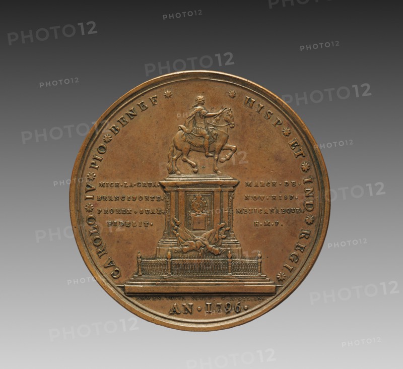 Portrait of Charles IV, King of Spain, and María Luisa, Queen Consort of Charles IV (reverse), 1796. Manuel Tolsá (Spanish, 1757-1816). Bronze; diameter: 6 cm (2 3/8 in.).