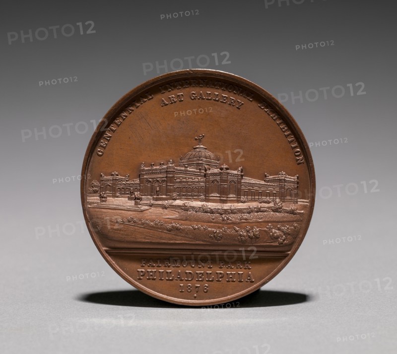 Medal: Commemorating the Centennial International Exhibition, 1876 (obverse), 1876. America, 19th century. Bronze; diameter: 5.1 cm (2 in.).