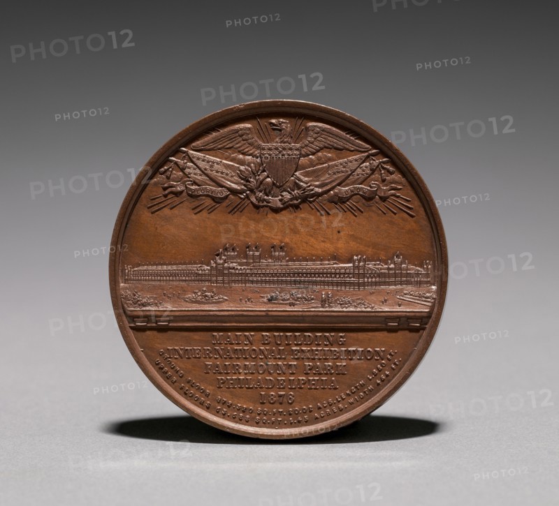 Medal: Commemorating the Centennial International Exhibition, 1876 (reverse), 1876. America, 19th century. Bronze; diameter: 5.1 cm (2 in.).