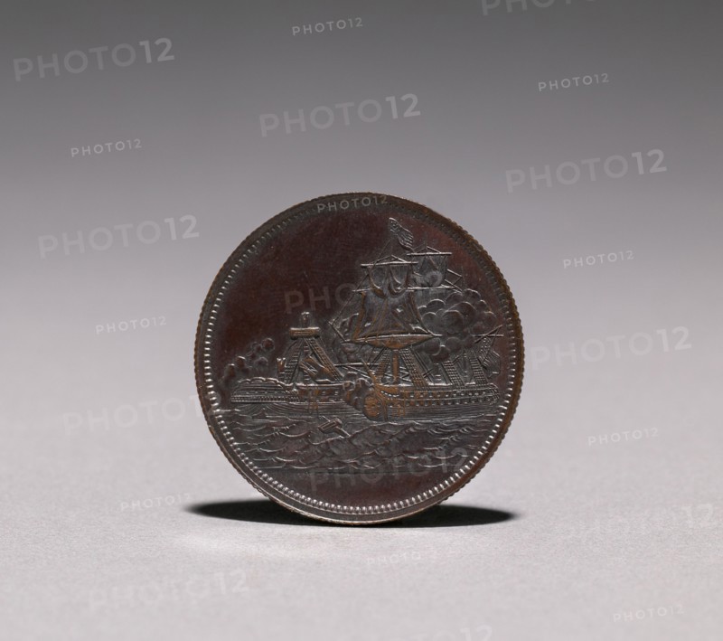 Medal: Constitution and Guerriere, 1812 (obverse), 1812. America, 19th century. Bronze; diameter: 3.2 cm (1 1/4 in.).