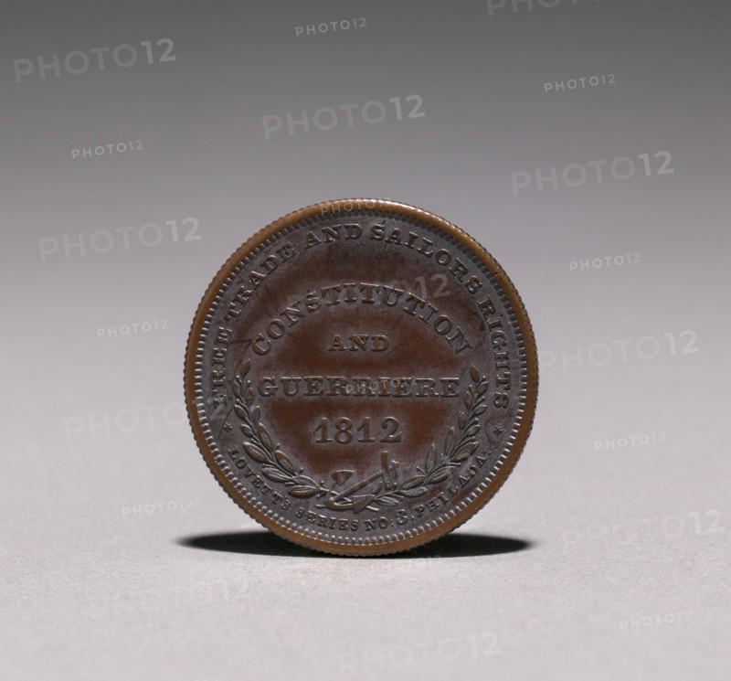 Medal: Constitution and Guerriere, 1812 (reverse), 1812. America, 19th century. Bronze; diameter: 3.2 cm (1 1/4 in.).