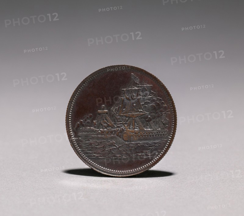 Medal: Constitution and Guerriere, 1812, 1812. America, 19th century. Bronze; diameter: 3.2 cm (1 1/4 in.).