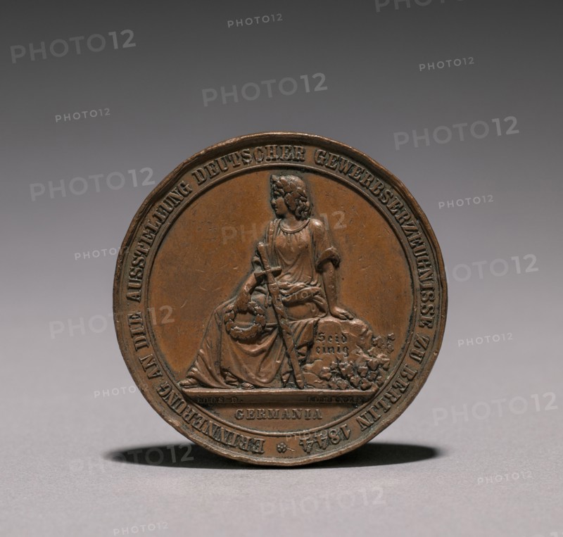 Medal Commemorating the Exhibition of Textiles, Berlin, 1844 (obverse), 1844. Emil Schilling (German). Bronze; diameter: 5.1 cm (2 in.).