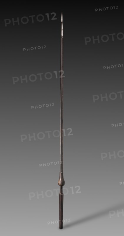Tourney Lance, probably late 1800s (in 16th century style). Unassigned (European), probably late 19th century (in 16th century style). Wood, five concave sections, painted red and white; steel point; overall: 278.2 cm (109 1/2 in.); head: 12.6 cm (4 15/16 in.).
