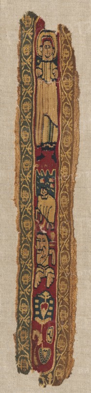 Fragment of a Clavus, late 700s - early 800s. Egypt, Abbasid period, late 8th - early 9th century. Tapestry; linen and wool; overall: 6.4 x 39.1 cm (2 1/2 x 15 3/8 in.)