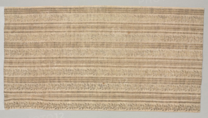 Fragment, 1800s. Iran, 19th century. Brocade; overall: 101.6 x 51.1 cm (40 x 20 1/8 in.)