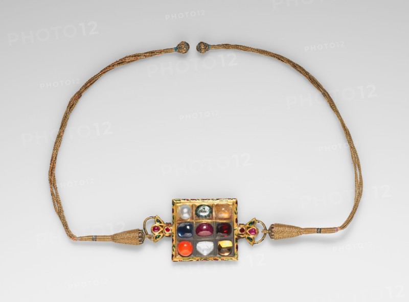 Wristlet, 18th Century. India, Punjab (?). Silver gilt with semi-precious stones and enamel; overall: 3.2 cm (1 1/4 in.).