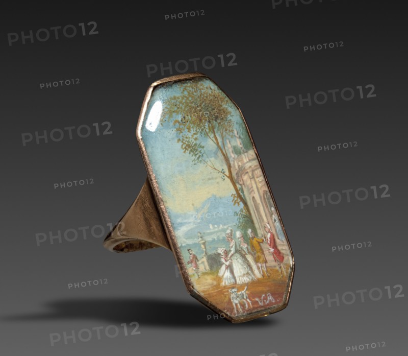 Miniature Ring, 1800s. France, 19th century. Miniature mounted in gold; overall: 3.1 x 1.6 cm (1 1/4 x 5/8 in.).
