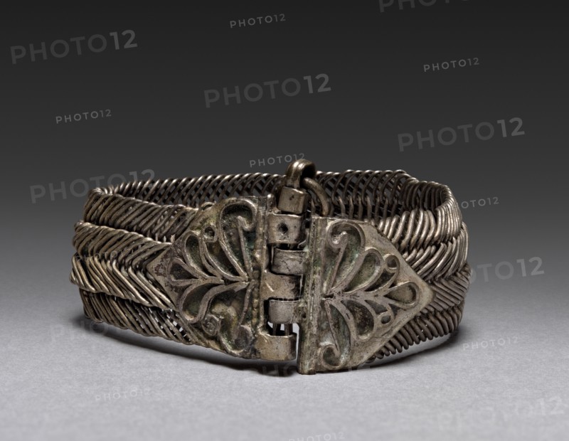 Bracelet, 1700s-1800s. Bulgaria, 18th-19th century. Silver; diameter: 6.4 cm (2 1/2 in.).