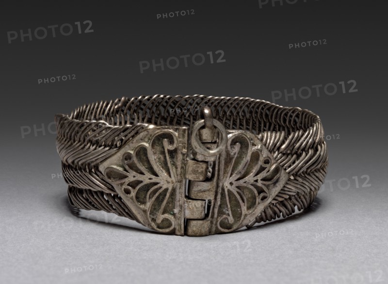 Bracelet, 1700s-1800s. Bulgaria, 18th-19th century. Silver; diameter: 6.4 cm (2 1/2 in.).