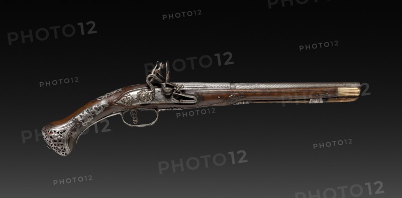 Flintlock Pistol, 1788. Italy, Brescia, 18th century. Steel, walnut and bone stock; overall: 48.3 cm (19 in.); barrel: 31.5 cm (12 3/8 in.); bore: 1.9 cm (3/4 in.).