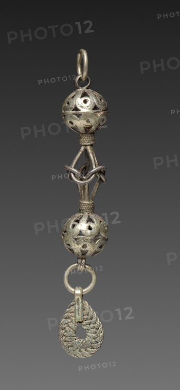 Button, 1800s. Balkans, 19th century. Silver; average: 8.3 cm (3 1/4 in.).