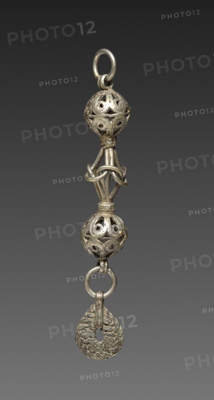Button, 1800s. Balkans, 19th century. Silver; average: 8.3 cm (3 1/4 in.).