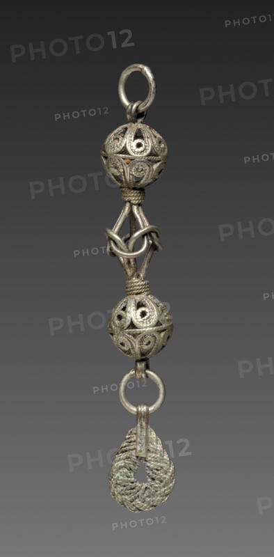 Button, 1800s. Balkans, 19th century. Silver; average: 8.3 cm (3 1/4 in.).
