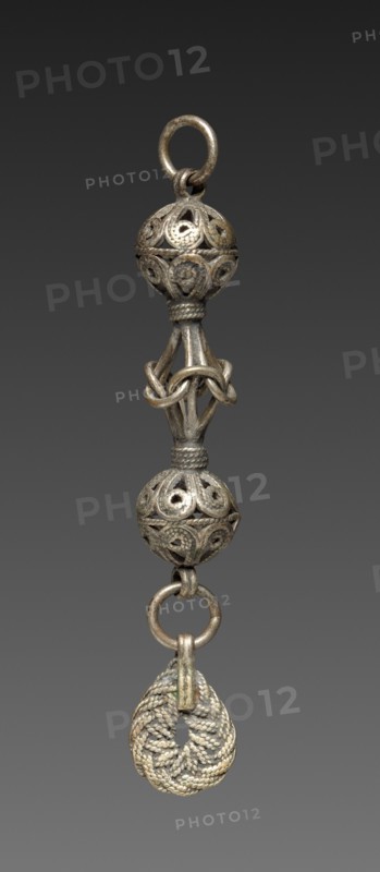 Button, 1800s. Balkans, 19th century. Silver; average: 8.3 cm (3 1/4 in.).