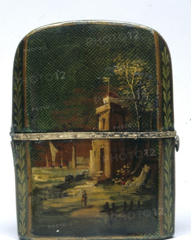 Necessaire with Scent Bottles, early 1800s. France, early 19th century. Painted wood with gold mounts; overall: 7.8 x 6.1 x 3.1 cm (3 1/16 x 2 3/8 x 1 1/4 in.).