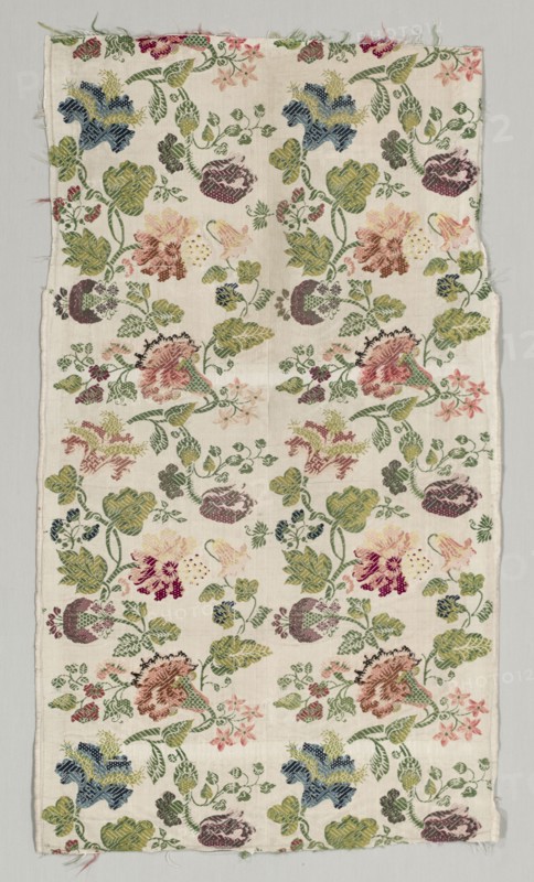 Textile Fragment, 1700s. Italy, 18th century. Brocade, silk; overall: 91.4 x 53.7 cm (36 x 21 1/8 in.).