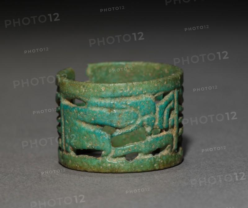 Openwork Ring, 1069-715 BC. Egypt, Third Intermediate Period, Dynasties 21 (1069-945 BC) - 22  (945-715 BC). Turquoise faience; diameter: 2.6 cm (1 in.); overall: 2 cm (13/16 in.).
