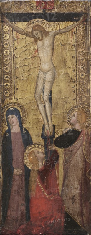 The Crucifixion, c. 1360s. Andrea da Firenze (Italian, 1379). Tempera and gold on wood (walnut); unframed: 31 x 13.4 cm (12 3/16 x 5 1/4 in.).