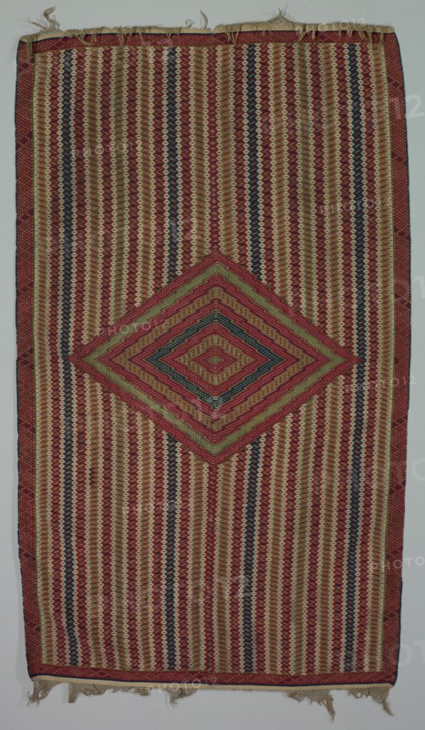 Sarape, c. 1820-1860. America, Native North American, Southwest, Mexico, Saltillo, Post-Contact, Classic Period. Tapestry weave: cotton and wool; overall: 210.9 x 124.5 cm (83 1/16 x 49 in.)
