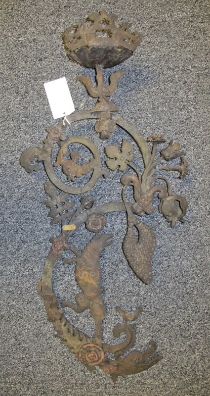 Pair of Candle Brackets, 1700s. Italy, 18th century. Wrought iron; overall: 78.8 x 35.6 cm (31 x 14 in.).