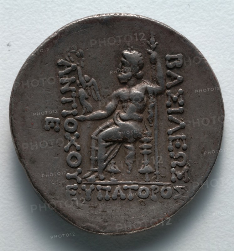 Tetradrachm: Zeus (reverse), 164-162 BC. Greece, 2nd century BC. Silver; diameter: 3.1 cm (1 1/4 in.).