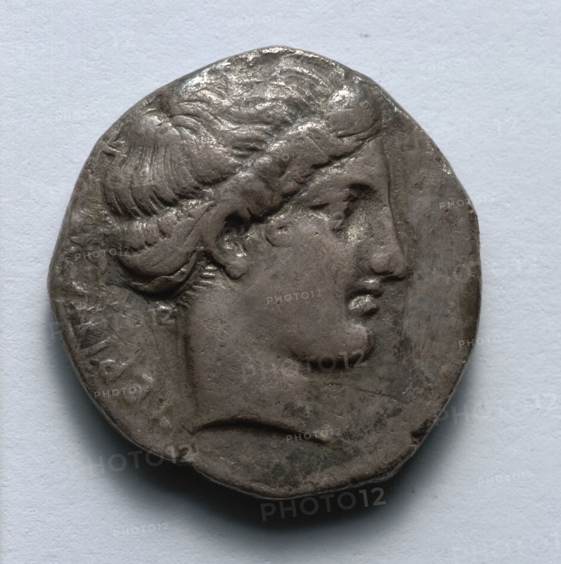 Stater: Head of Nymph (obverse), after 400 BC. Greece, Terina, after 5th century BC. Silver; diameter: 2 cm (13/16 in.).