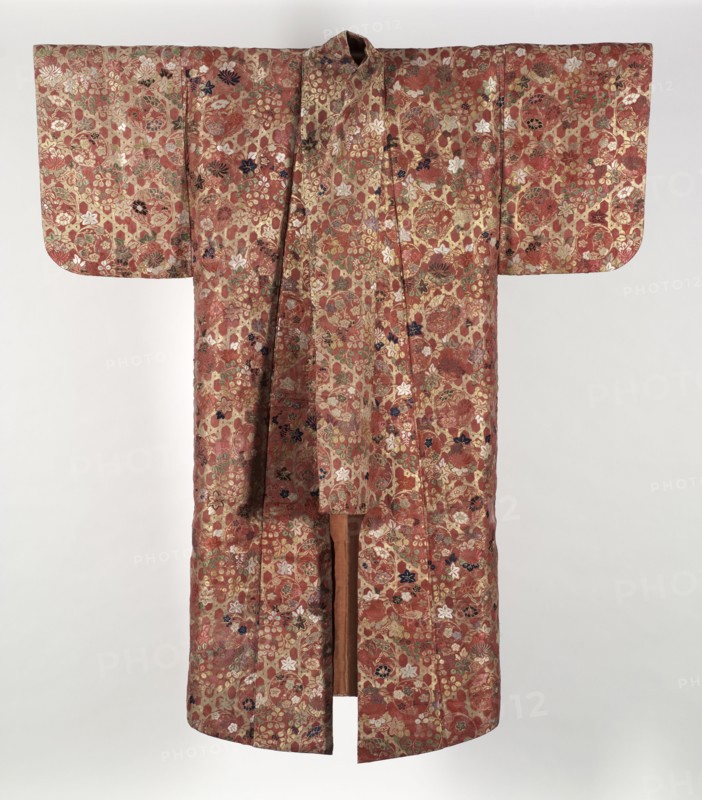 Noh Robe (Karaori), 1800-1850. Japan, 19th century, Tokugawa Period (1600-1850). Brocaded silk with metal thread weft; overall: 151.1 x 143.5 cm (59 1/2 x 56 1/2 in.).