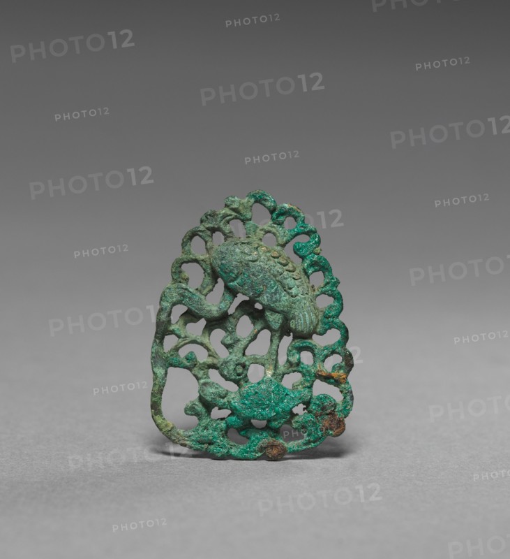 Ornaments with Carp and Lotus Design, 918-1392. Korea, Goryeo period (918-1392). Bronze; overall: 3.5 x 2.6 cm (1 3/8 x 1 in.).