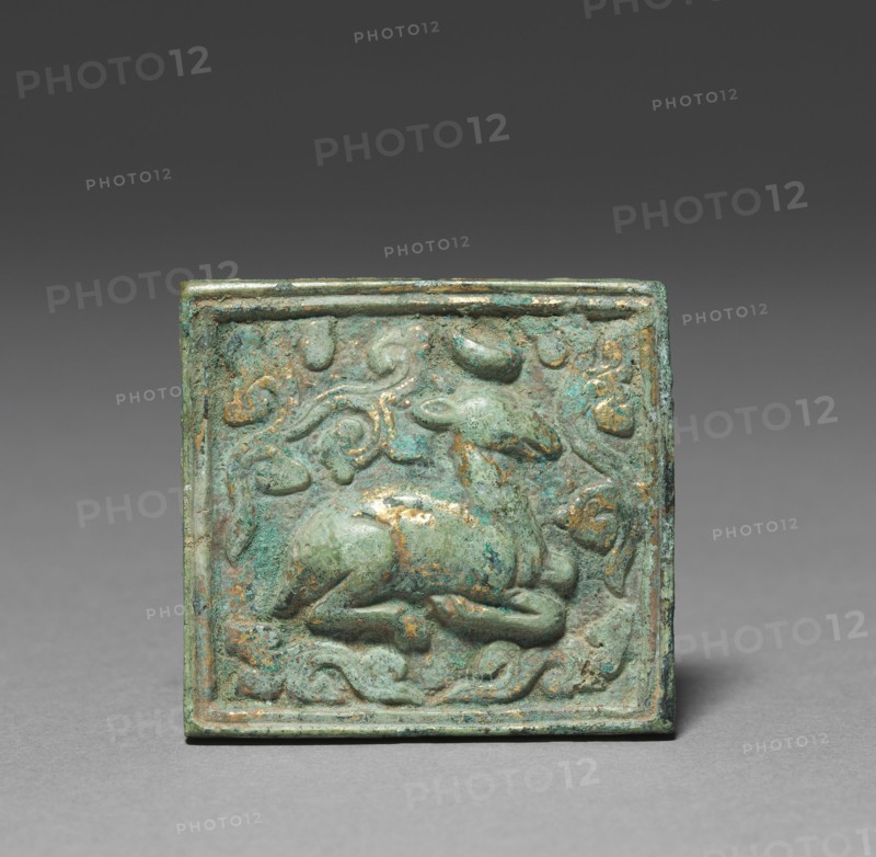 Belt Ornament, 918-1392. Korea, Goryeo period (936-1392). Gilt bronze with repoussé relief; overall: 4 x 4.6 x 0.7 cm (1 9/16 x 1 13/16 x 1/4 in.).