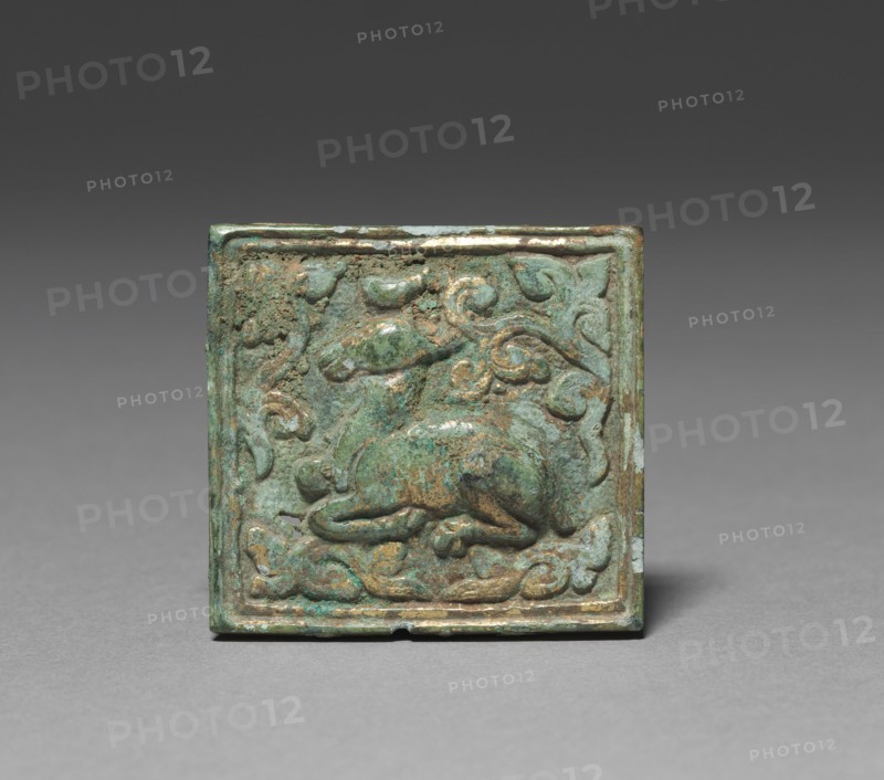 Belt Ornament, 918-1392. Korea, Goryeo period (936-1392). Gilt bronze with repoussé relief; overall: 4.7 x 4.9 cm (1 7/8 x 1 15/16 in.).