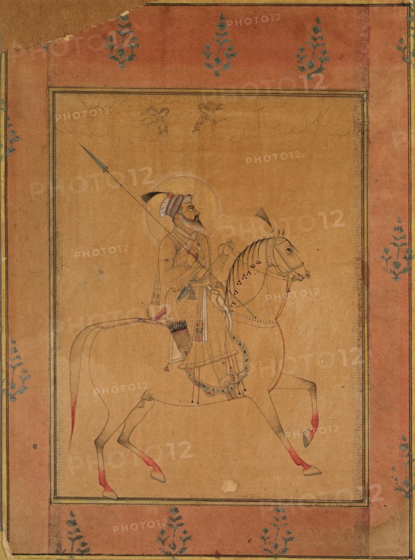 Emperor Shah Jahan, late 17th century. India, Mughal Dynasty (1526-1756). Ink and color on paper; image: 15.7 x 20.6 cm (6 3/16 x 8 1/8 in.); overall: 21.3 x 28.9 cm (8 3/8 x 11 3/8 in.).