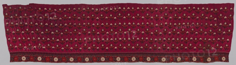 Skirt (?), 1800. India, Cutch, 19th century. Embroidery, silk thread on silk ground; overall: 222.3 x 57.2 cm (87 1/2 x 22 1/2 in.)