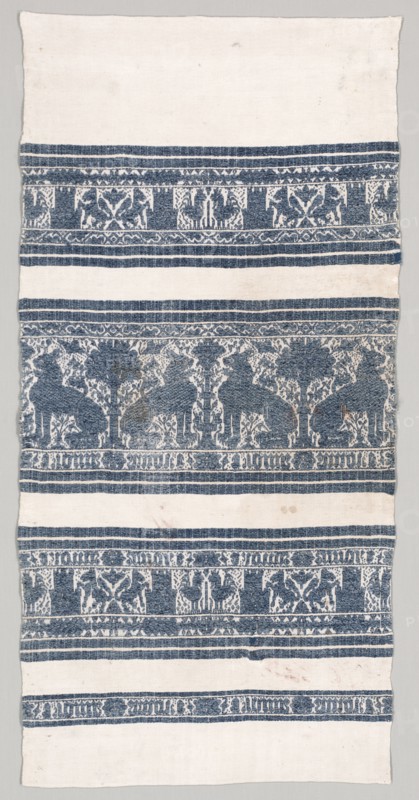Towel, c. 1500. Italy, Perugia ?, late 15th-early 16th Century. Cotton; overall: 108 x 52.1 cm (42 1/2 x 20 1/2 in.)