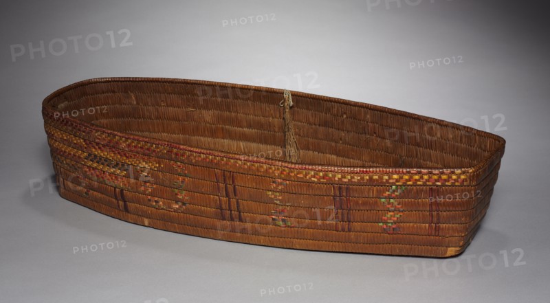 Baby Basket, c 1875- 1910. Northwest Coast, Frazer River, Salish, Late 19th century. Basketry; overall: 16.2 cm (6 3/8 in.).