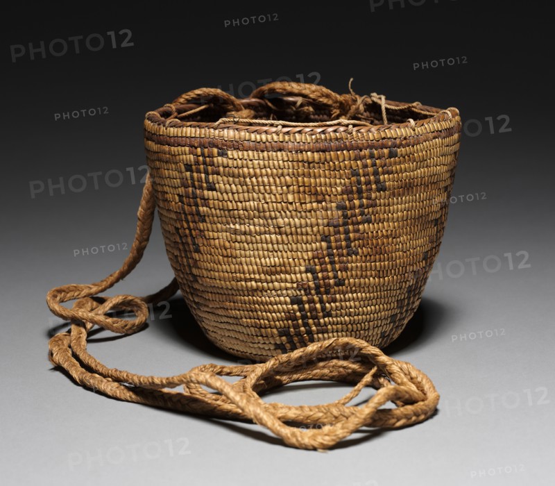 Berry Basket, 1890. Northwest Coast, coastal, Salish, late 19th century. Woven, imbricated; overall: 15.5 x 20.5 cm (6 1/8 x 8 1/16 in.).
