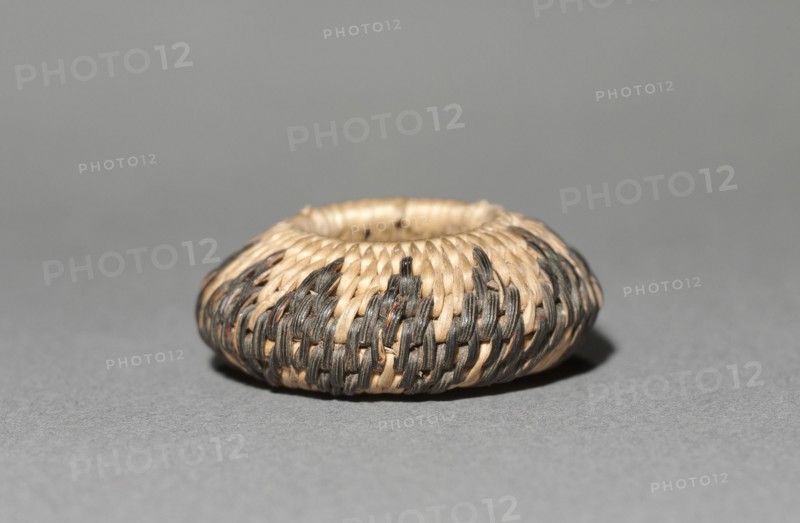 Miniature Round Basket, late 1800s-early 1900s. California, Pomo, late 19th-early 20th century. Plant materials; diameter: 0.6 cm (1/4 in.).