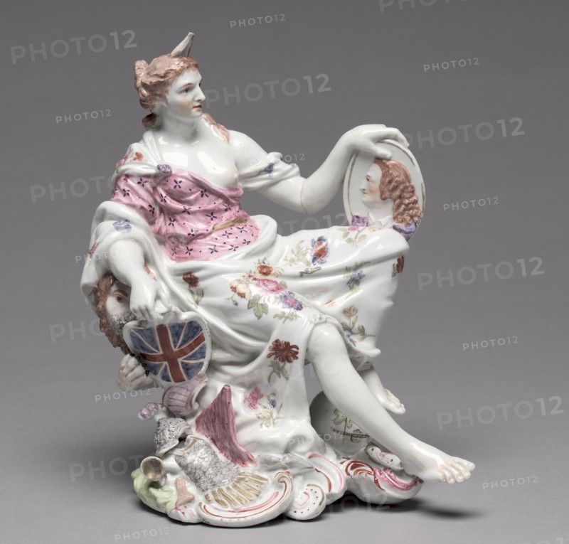 Britannia, c. 1756. Longton Hall Porcelain Factory (British). Soft-paste porcelain; overall: 28 x 24.5 x 13.7 cm (11 x 9 5/8 x 5 3/8 in.).